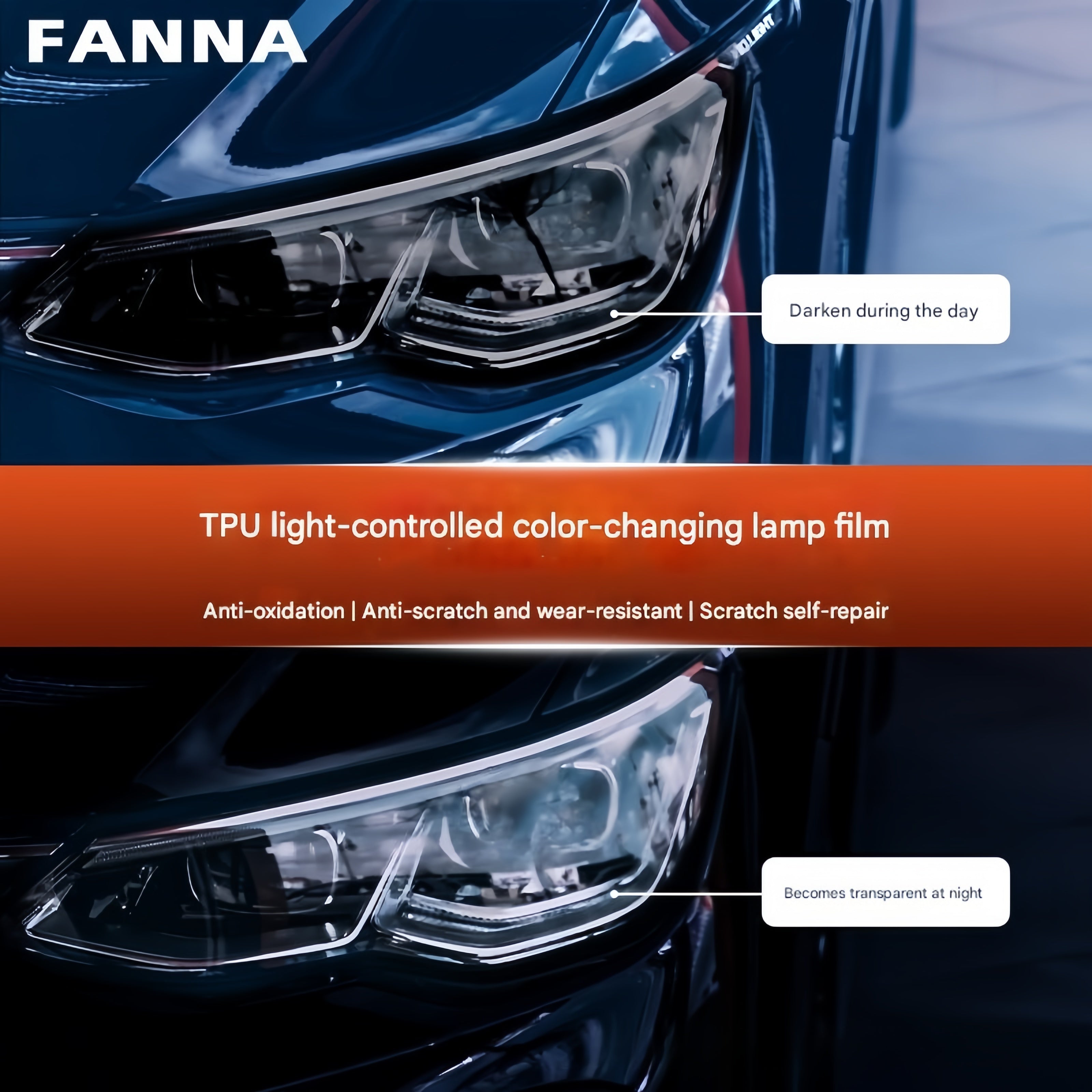 Automotive Headlight Film Light Control Tpu Color Change Lamp Film