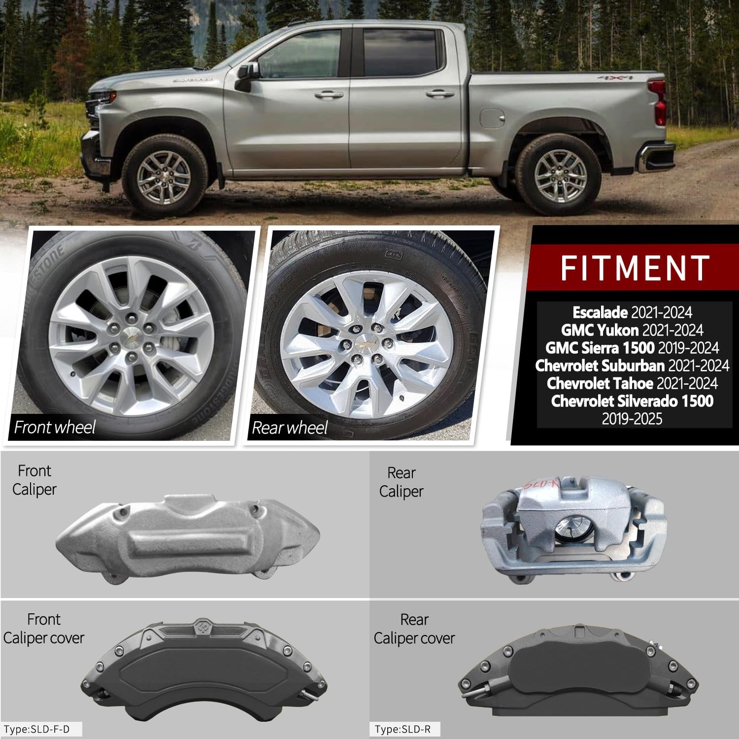 Car aluminum alloy special car special buckle screw fixed caliper cover (4PCS luxury upgrade version)