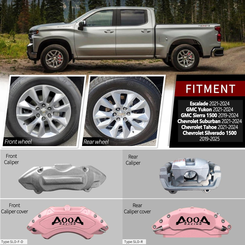 Car aluminum alloy special car special buckle screw fixed caliper cover (4PCS luxury upgrade version)