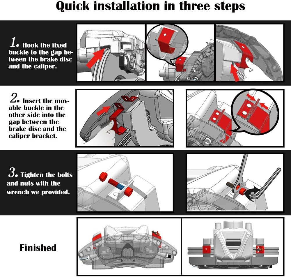 Automobile aluminum alloy caliper cover special car special buckle screw fixed caliper cover (4PCS)