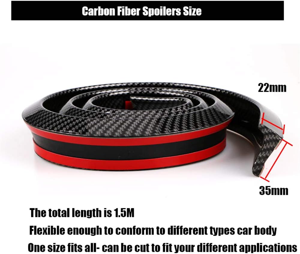 Carbon Fiber Rubber Rear Spoiler Tail Wing