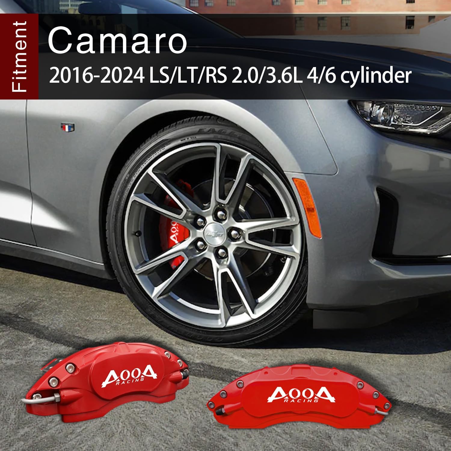 Automobile aluminum alloy caliper cover special car special buckle screw fixed caliper cover (4PCS)