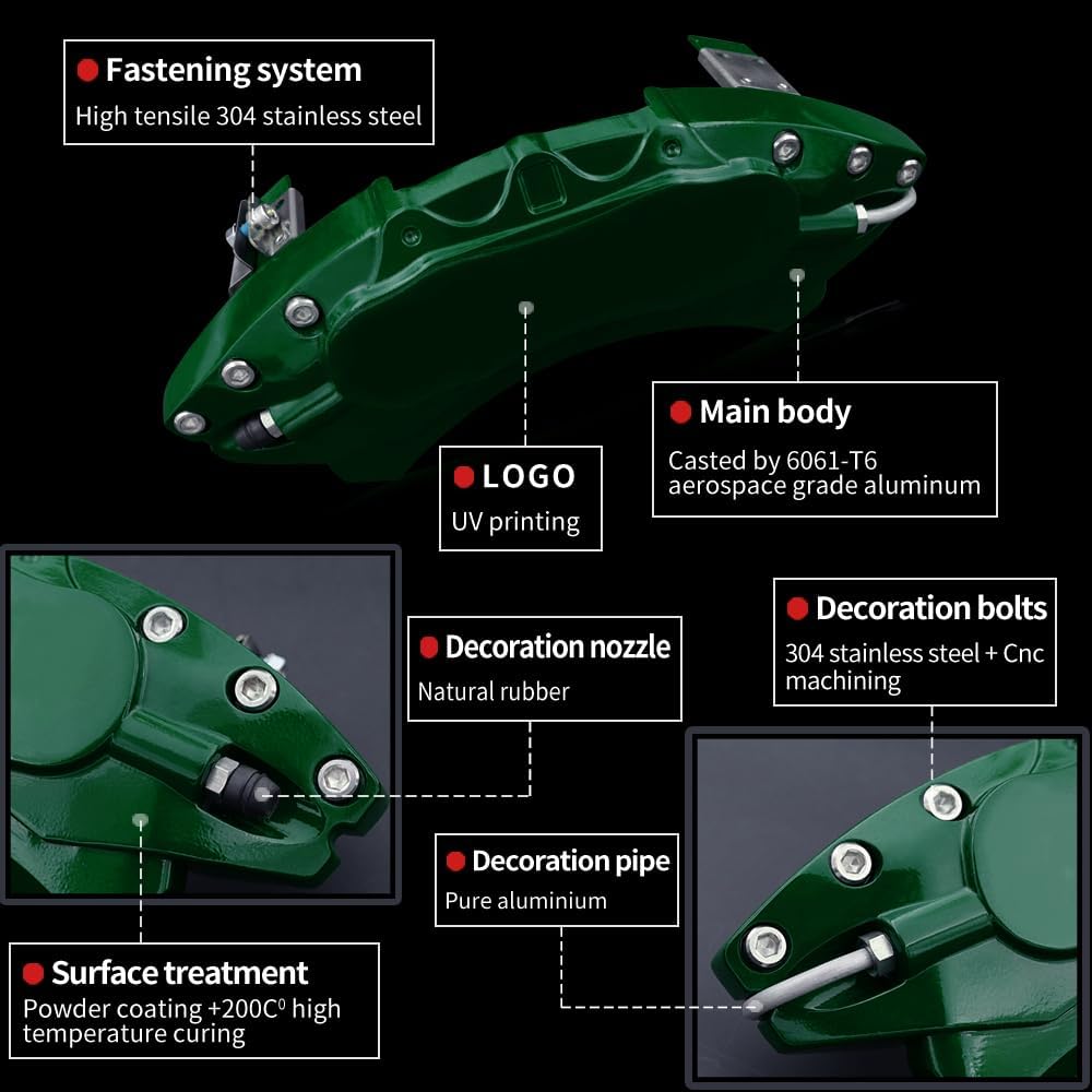 Car aluminum alloy special car special buckle screw fixed caliper cover (4PCS luxury upgrade version)