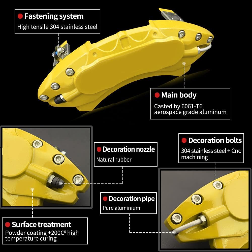 Car aluminum alloy special car special buckle screw fixed caliper cover (4PCS luxury upgrade version)