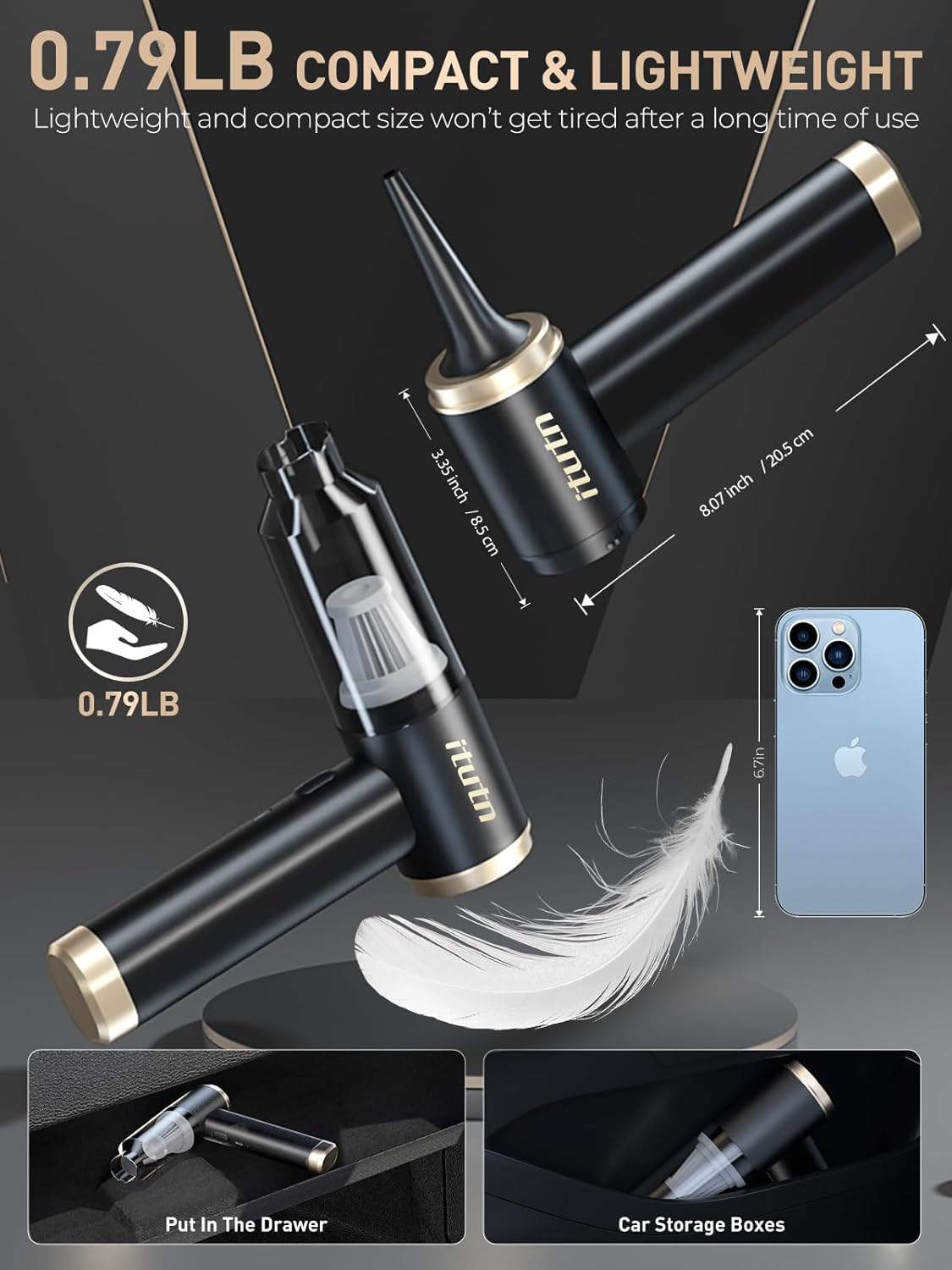 Mini Portable Vacuum for Car, Handheld Small Vacuum Cleaner