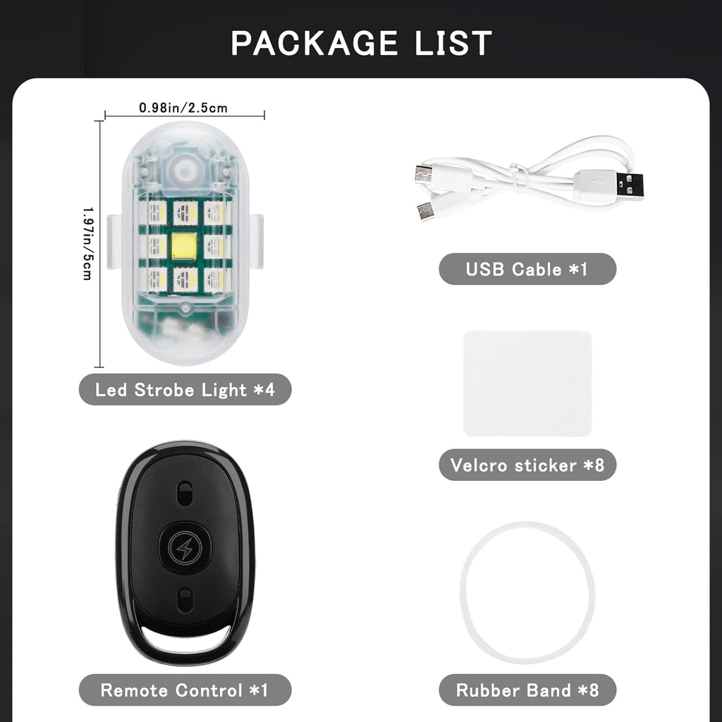 Wireless Remote Control Anti-Collision LED Strobe Light Kit