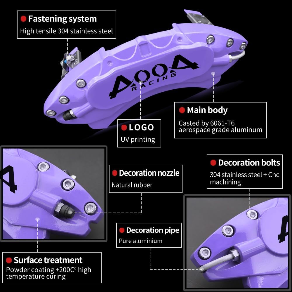 Car aluminum alloy special car special buckle screw fixed caliper cover (4PCS luxury upgrade version)
