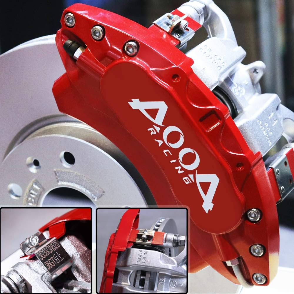 Automobile aluminum alloy caliper cover special car special buckle screw fixed caliper cover (4PCS)