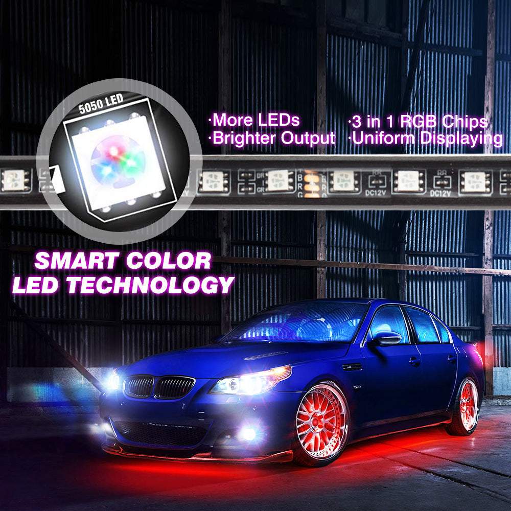 Car modification colorful voice-activated chassis lights