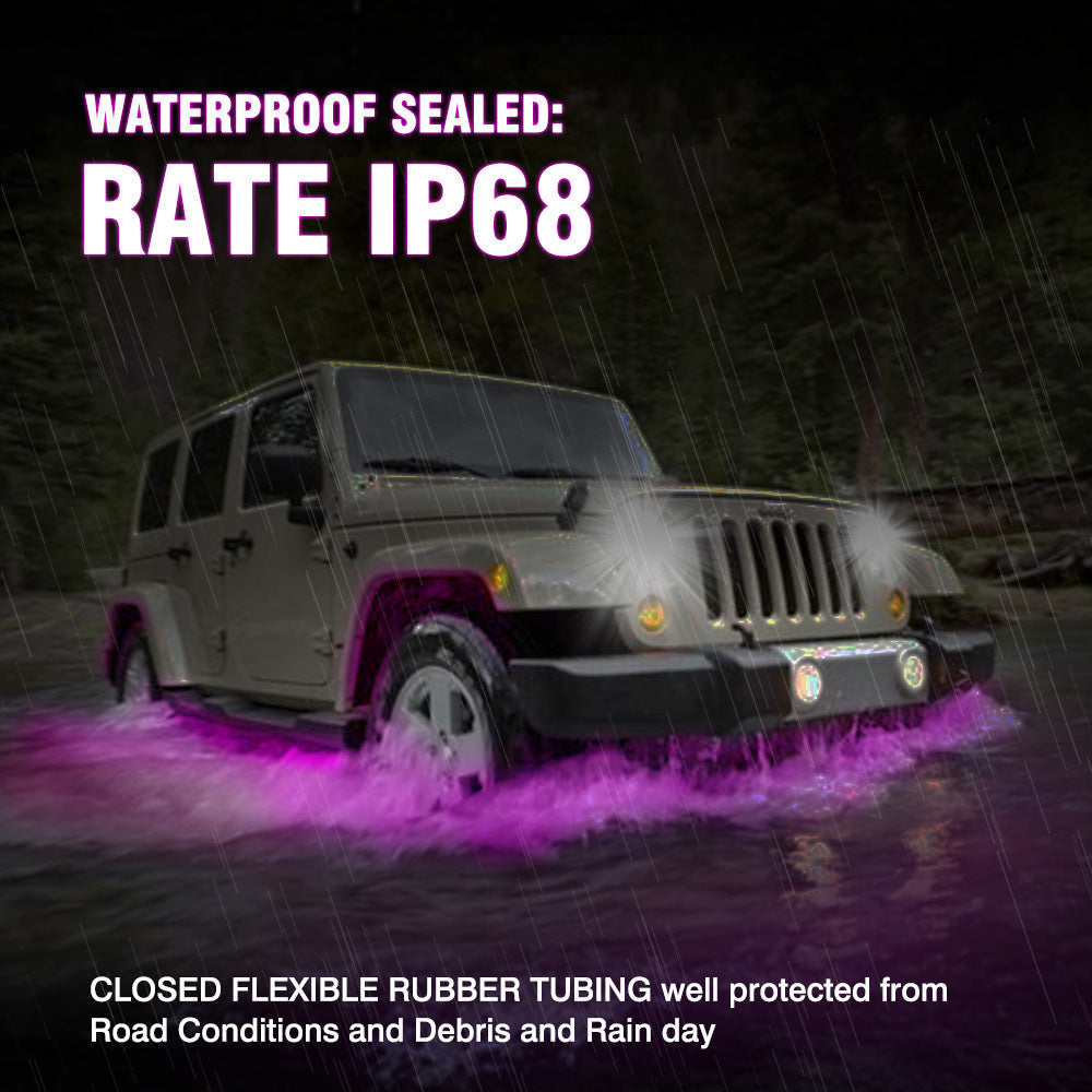 Car modification colorful voice-activated chassis lights