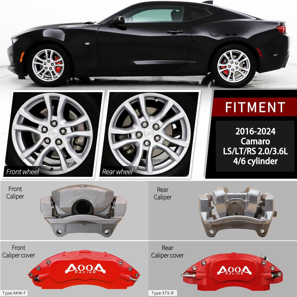 Automobile aluminum alloy caliper cover special car special buckle screw fixed caliper cover (4PCS)