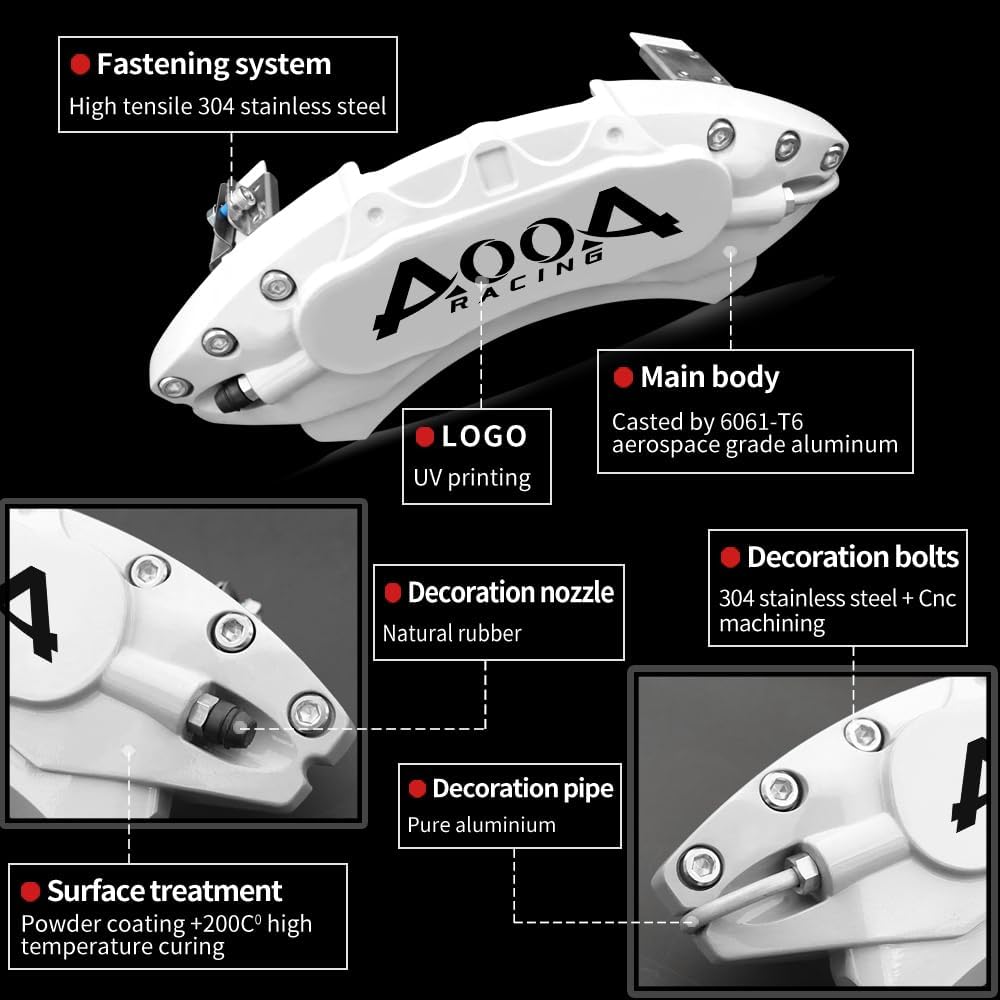 Car aluminum alloy special car special buckle screw fixed caliper cover (4PCS luxury upgrade version)