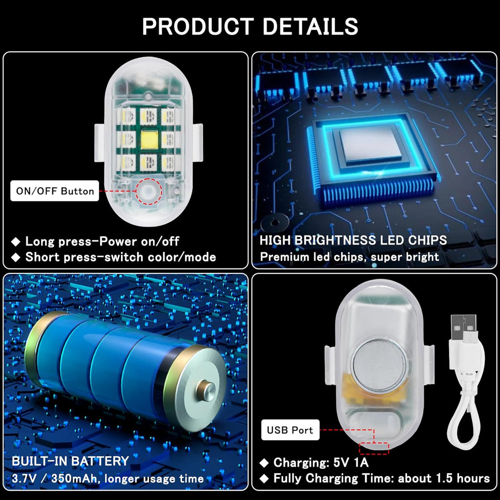 Wireless Remote Control Anti-Collision LED Strobe Light Kit