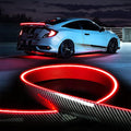 Universal Exterior Rear Roof Spoiler Tail Wing Splitter Carbon Fiber Accessories LED Strip Lights for Cars Driving Brake Turn Signal Running Warning Trim Lamp