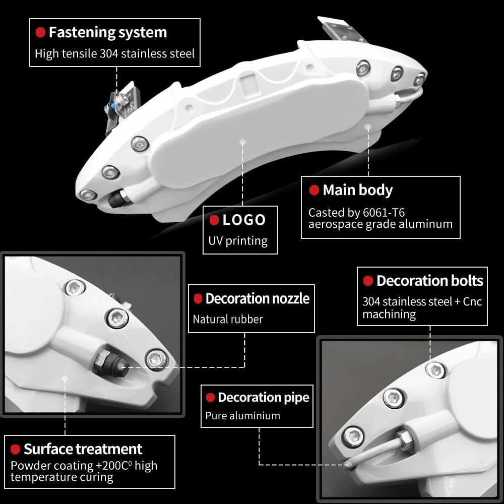 Car aluminum alloy special car special buckle screw fixed caliper cover (4PCS luxury upgrade version)