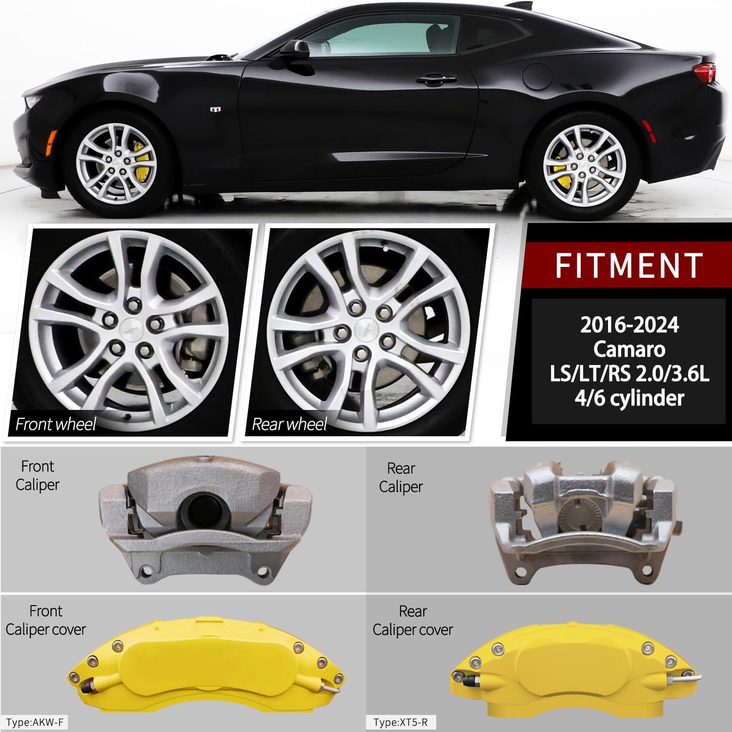 Automobile aluminum alloy caliper cover special car special buckle screw fixed caliper cover (4PCS)