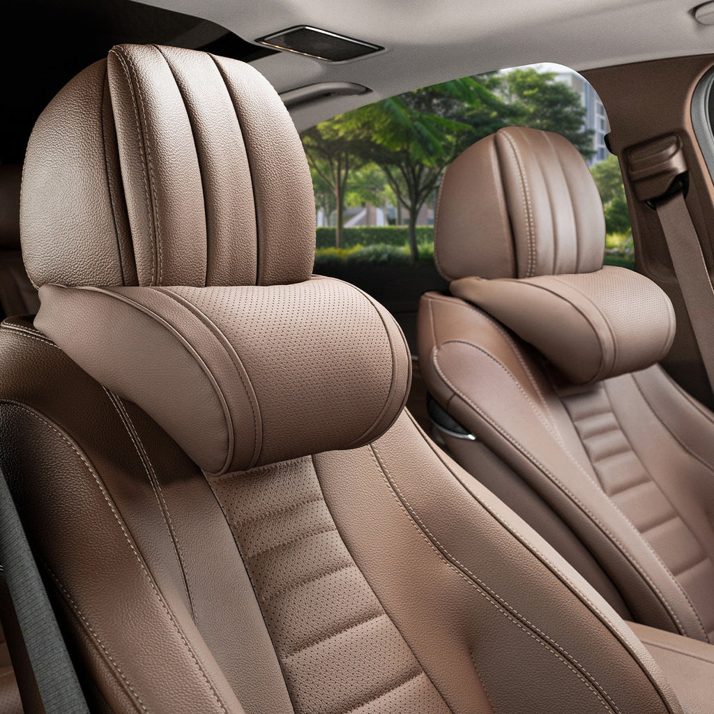 Luxury leather custom car headrest, car neck pillow, car seat lumbar cushion