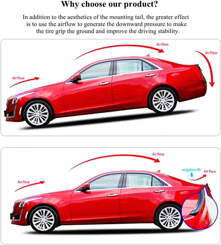 Carbon Fiber Rubber Rear Spoiler Tail Wing