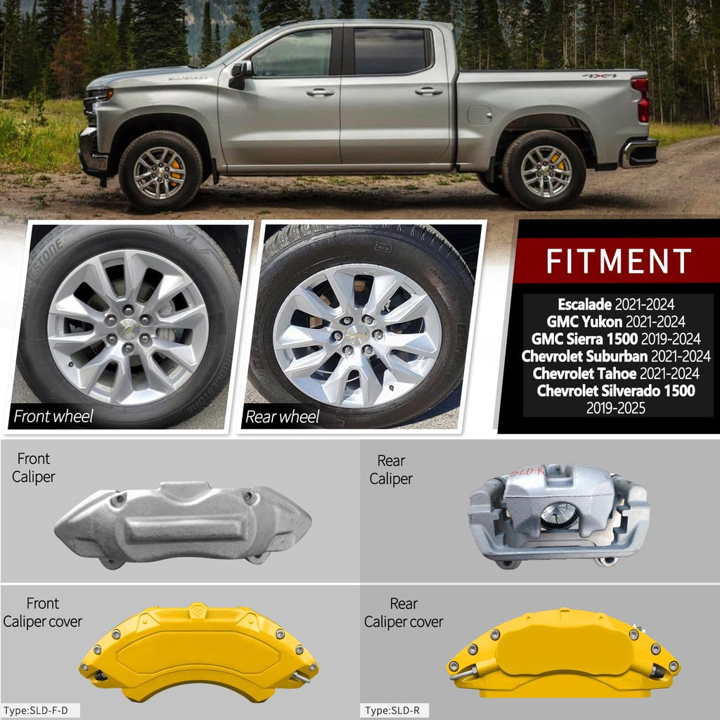 Car aluminum alloy special car special buckle screw fixed caliper cover (4PCS luxury upgrade version)