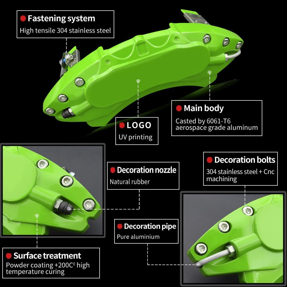 Car aluminum alloy special car special buckle screw fixed caliper cover (4PCS luxury upgrade version)