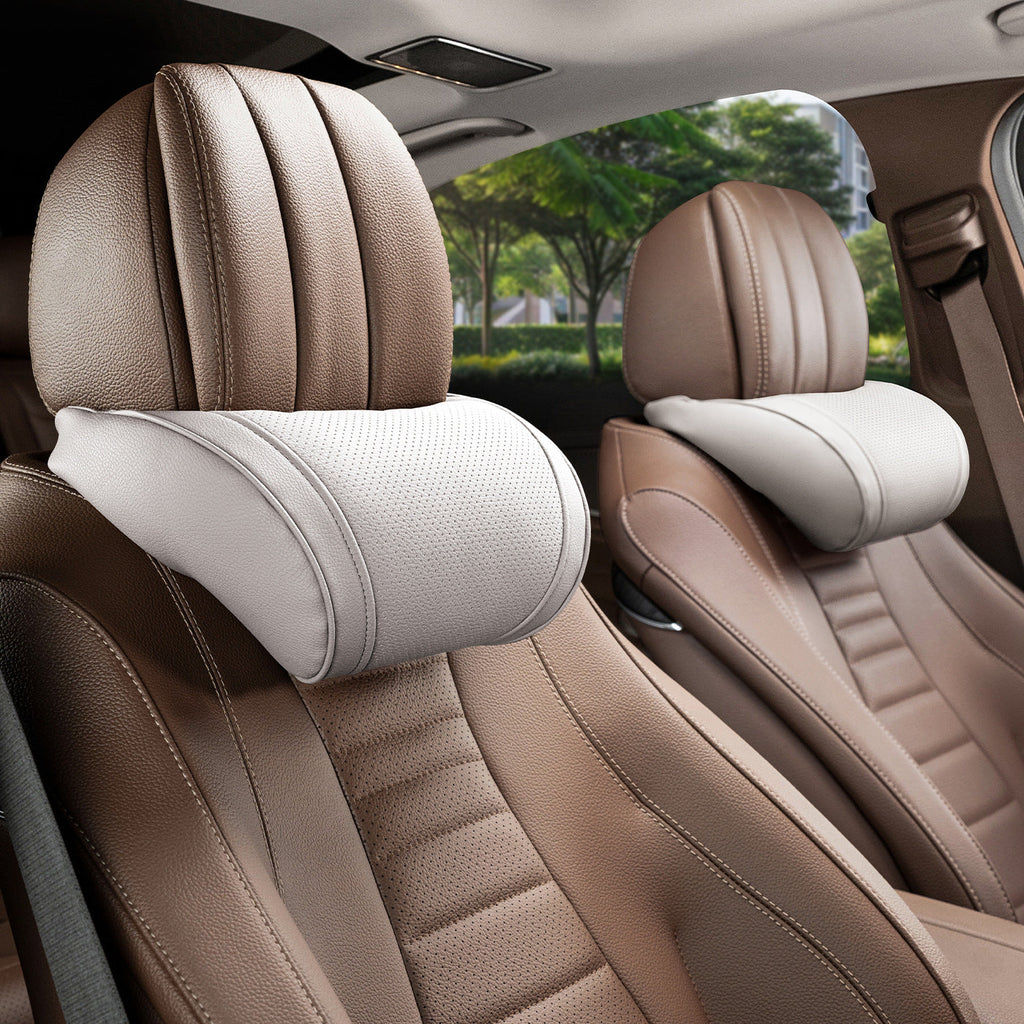 Luxury leather custom car headrest, car neck pillow, car seat lumbar cushion