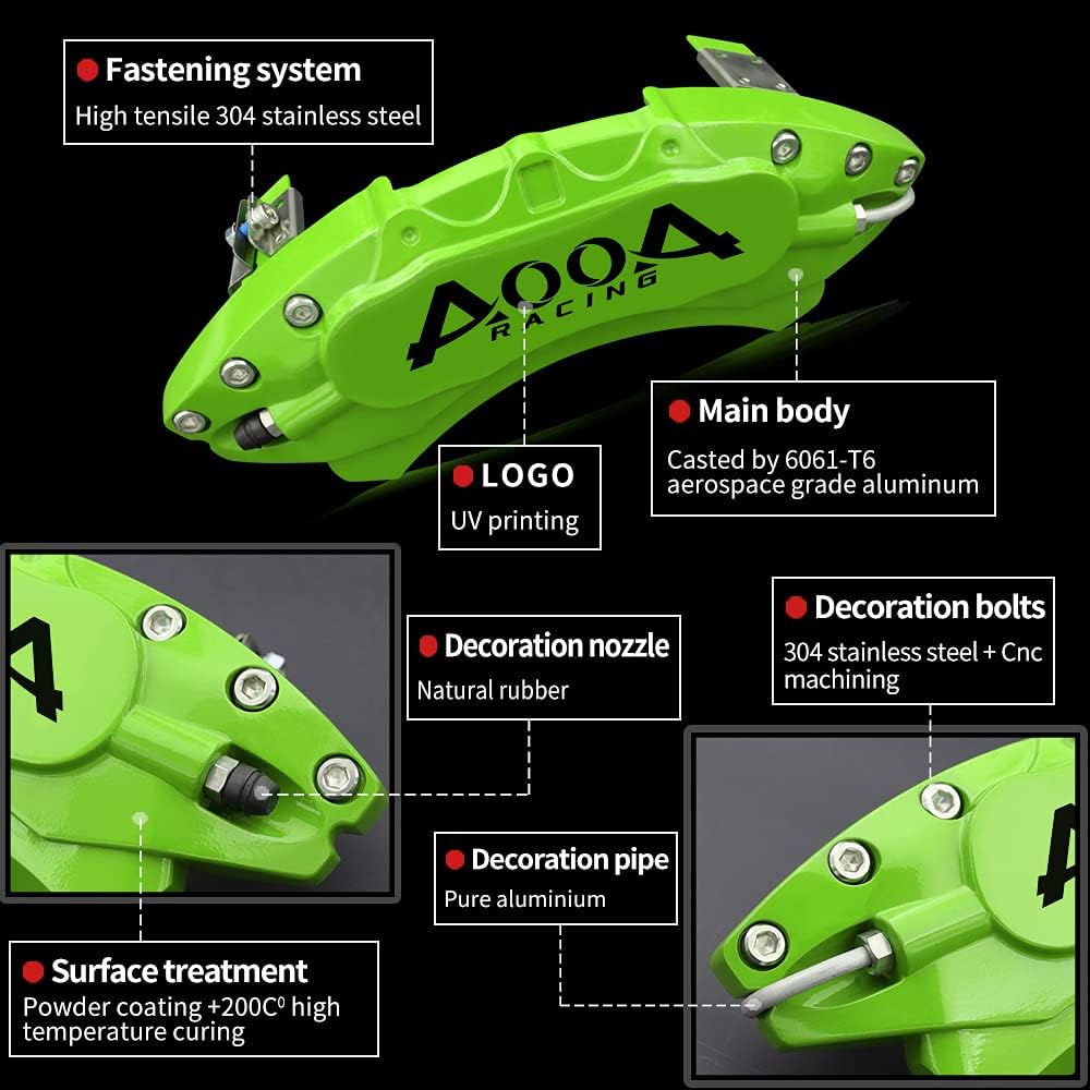 Car aluminum alloy special car special buckle screw fixed caliper cover (4PCS luxury upgrade version)