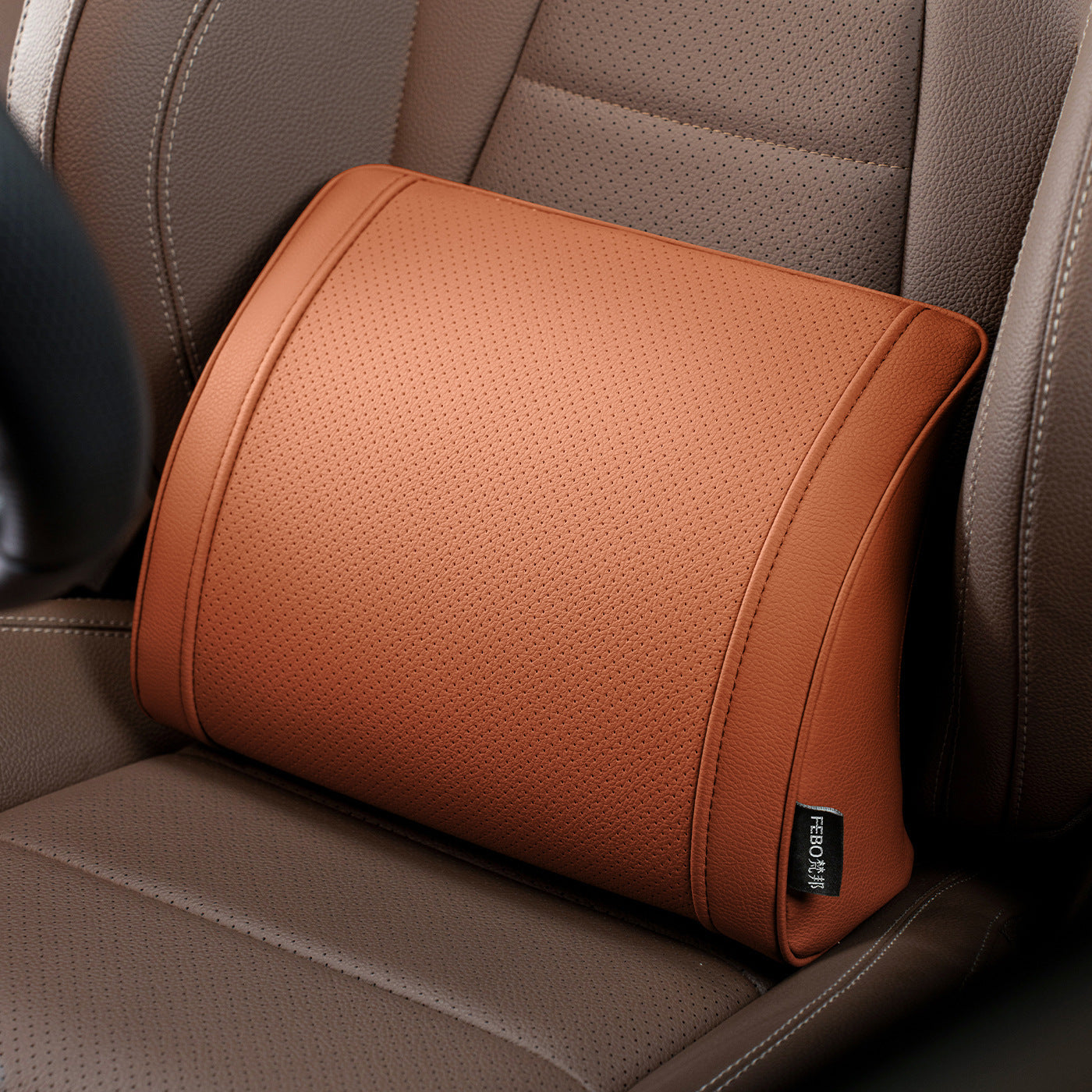 Luxury leather custom car headrest, car neck pillow, car seat lumbar cushion
