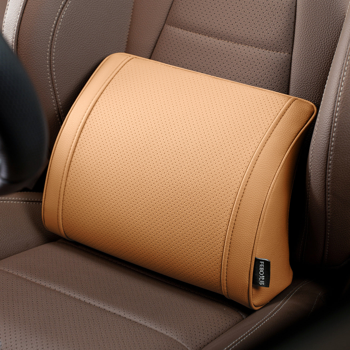 Luxury leather custom car headrest, car neck pillow, car seat lumbar cushion