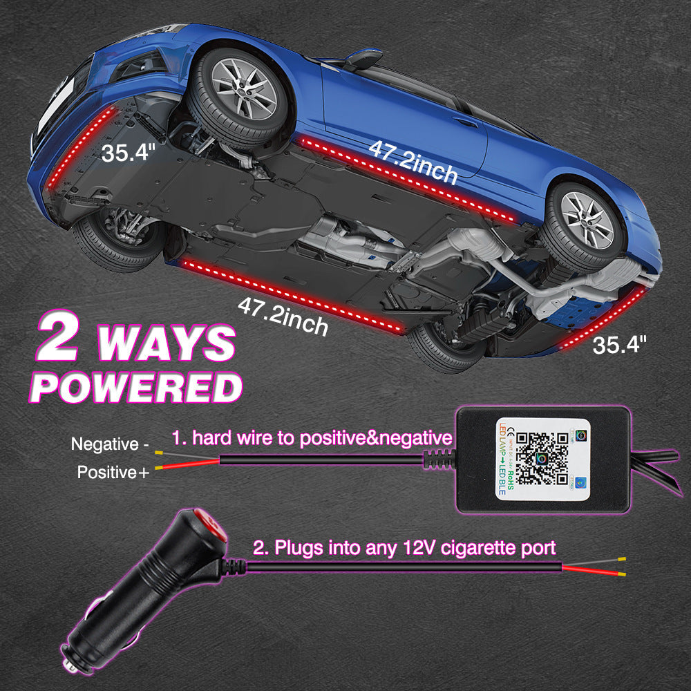 Car modification colorful voice-activated chassis lights