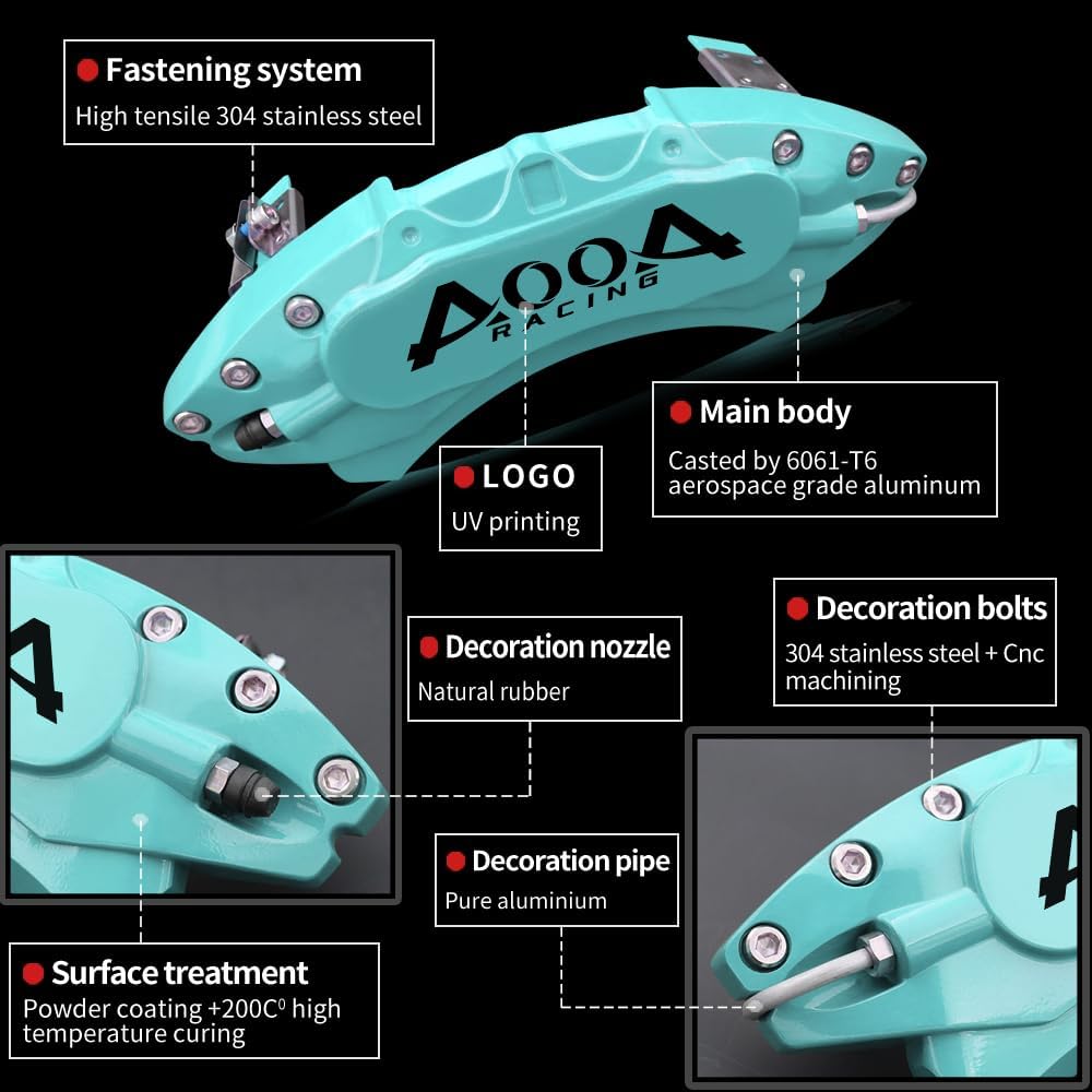 Car aluminum alloy special car special buckle screw fixed caliper cover (4PCS luxury upgrade version)