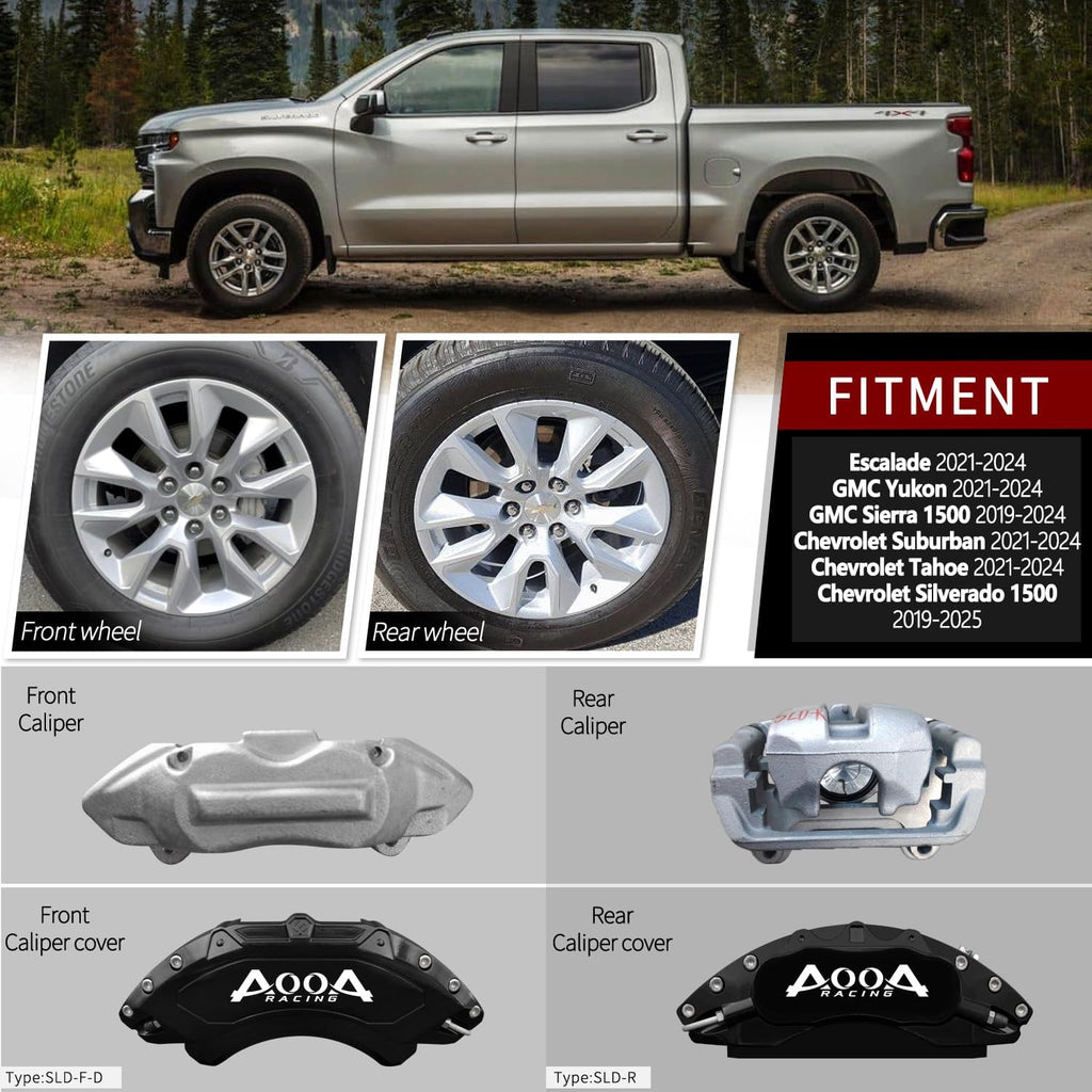 Car aluminum alloy special car special buckle screw fixed caliper cover (4PCS luxury upgrade version)