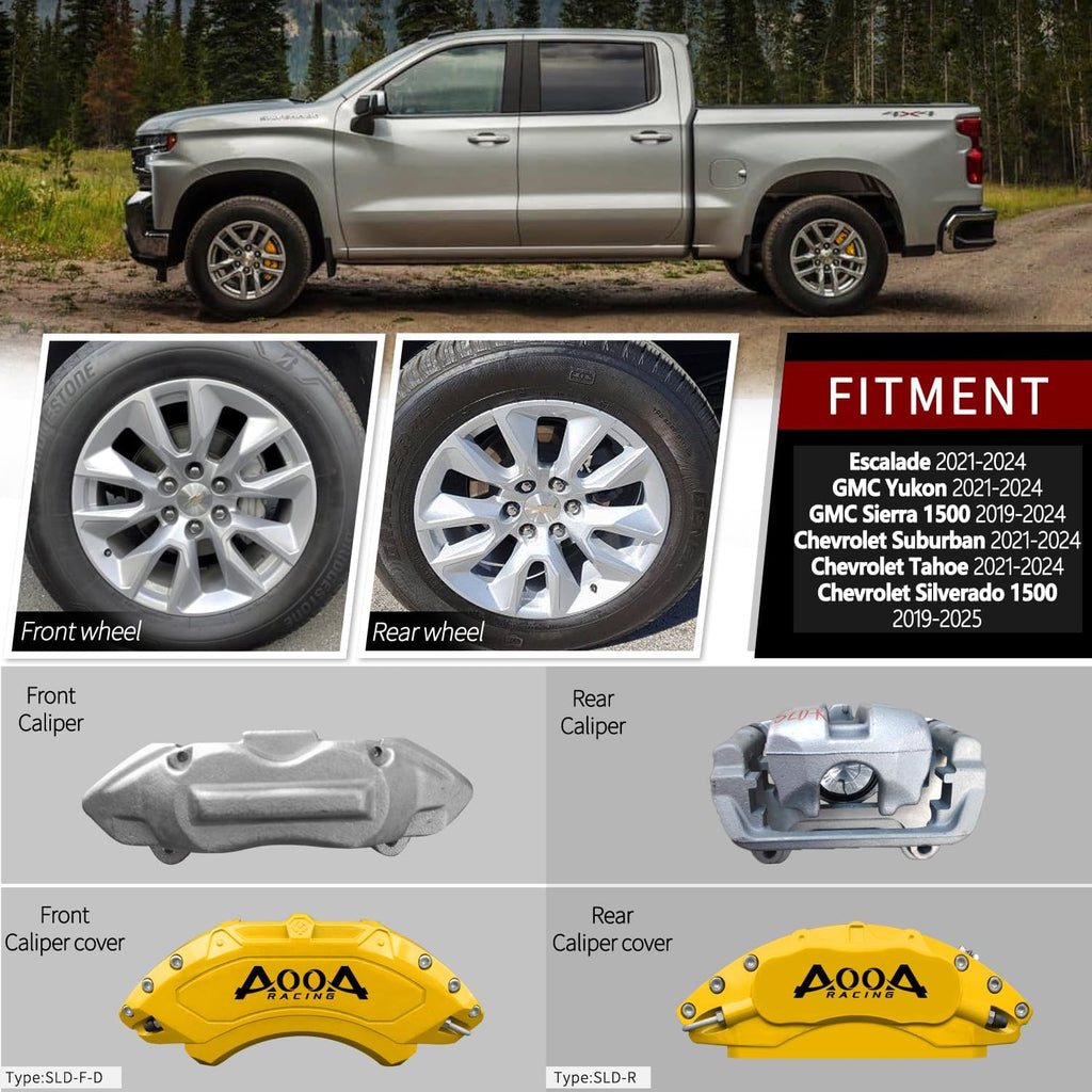 Car aluminum alloy special car special buckle screw fixed caliper cover (4PCS luxury upgrade version)