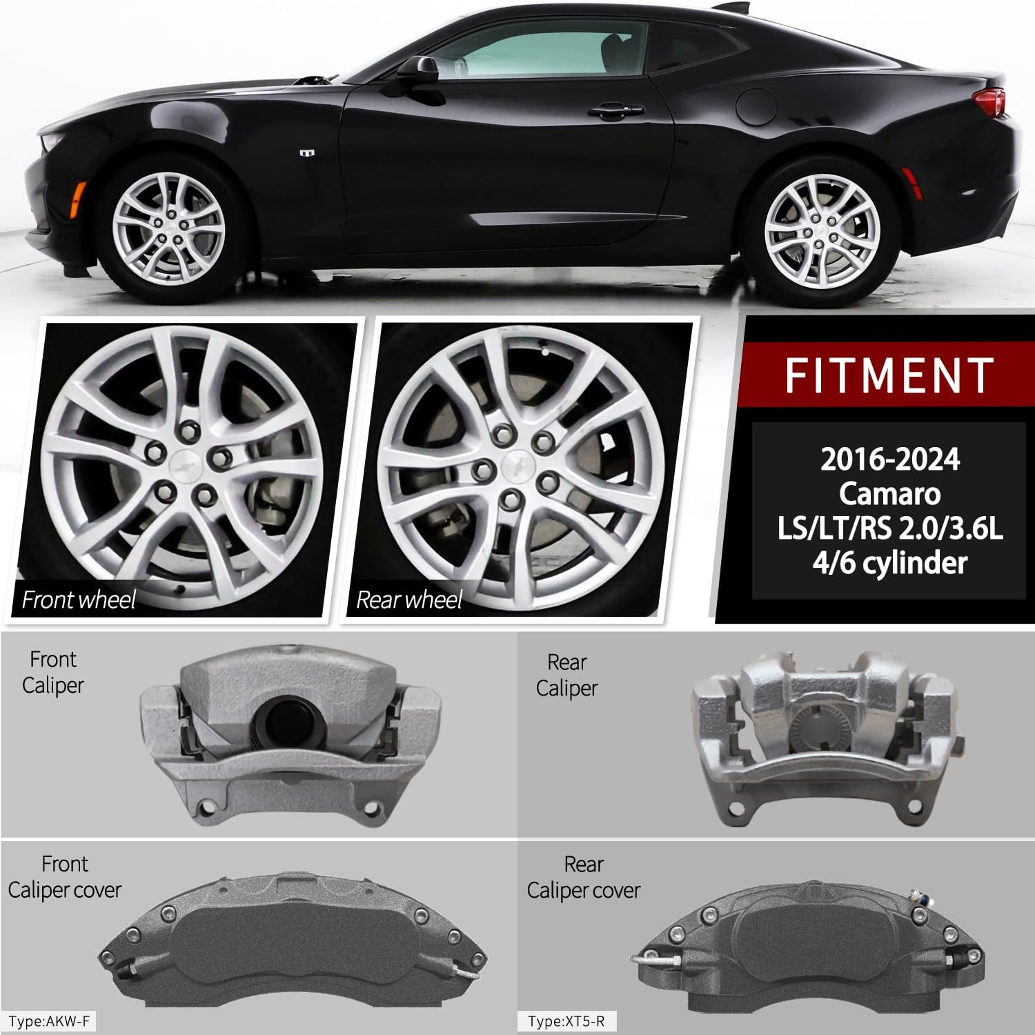 Automobile aluminum alloy caliper cover special car special buckle screw fixed caliper cover (4PCS)