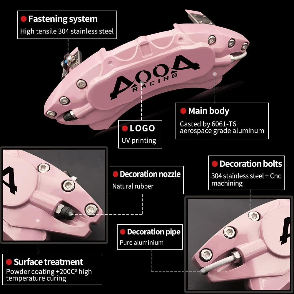 Car aluminum alloy special car special buckle screw fixed caliper cover (4PCS luxury upgrade version)